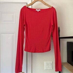 Soft Stretch Boat Neck Long Sleeve shirt by Kylie Jenner